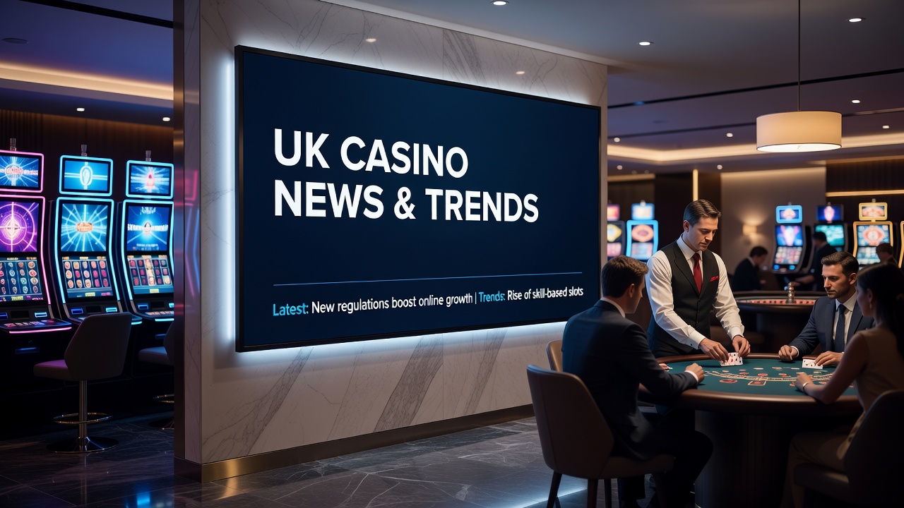 UK Gambling Commission logo overlaid on a casino floor with regulatory documents, symbolizing new compliance rules for money services