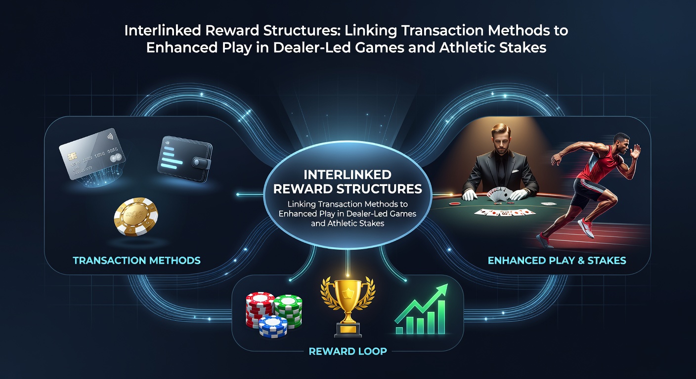 Illustration of transaction methods connecting to reward tiers in live dealer and sports betting platforms