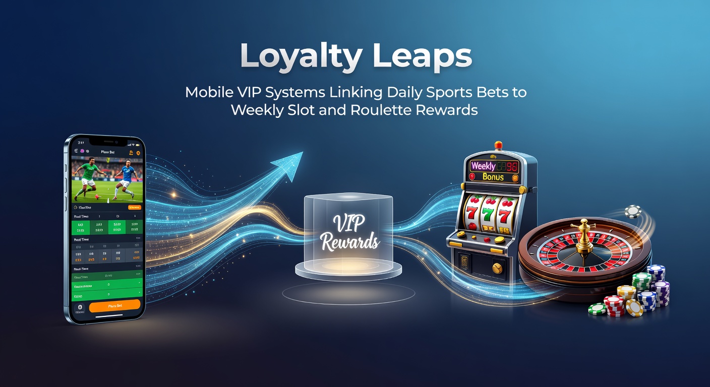 Mobile phone screen displaying a VIP loyalty dashboard with sports betting stats converting to slot and roulette rewards
