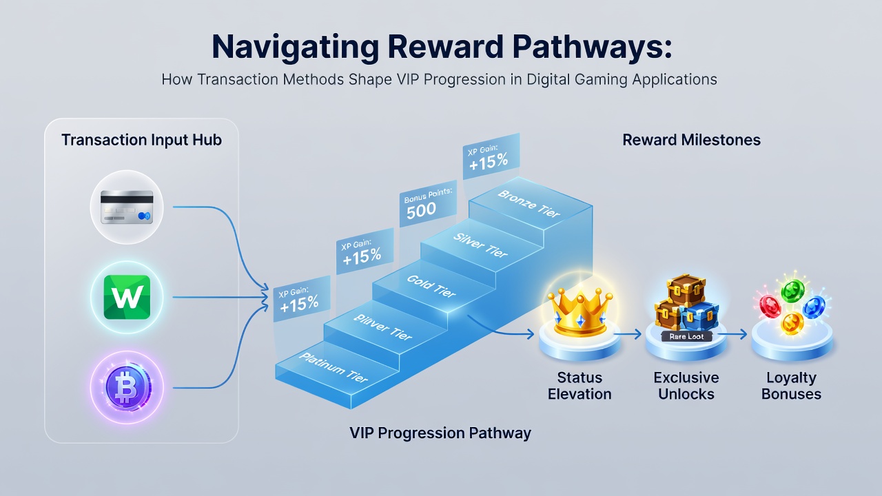 Mobile screen displaying VIP tier progression linked to various payment transactions