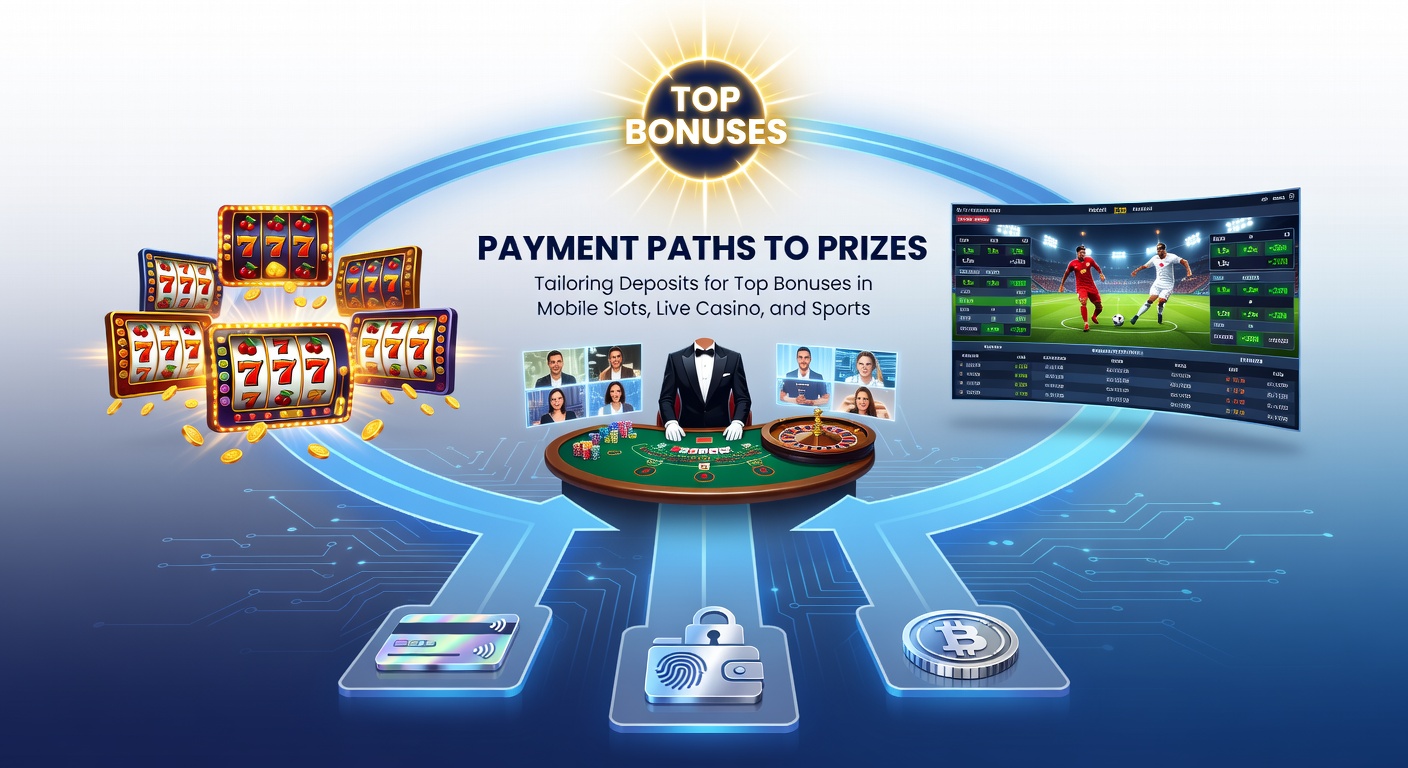 Vibrant screenshot montage of a mobile app displaying deposit options next to glowing slot reels, live dealer blackjack, and a sports betting interface with bonus notifications popping up