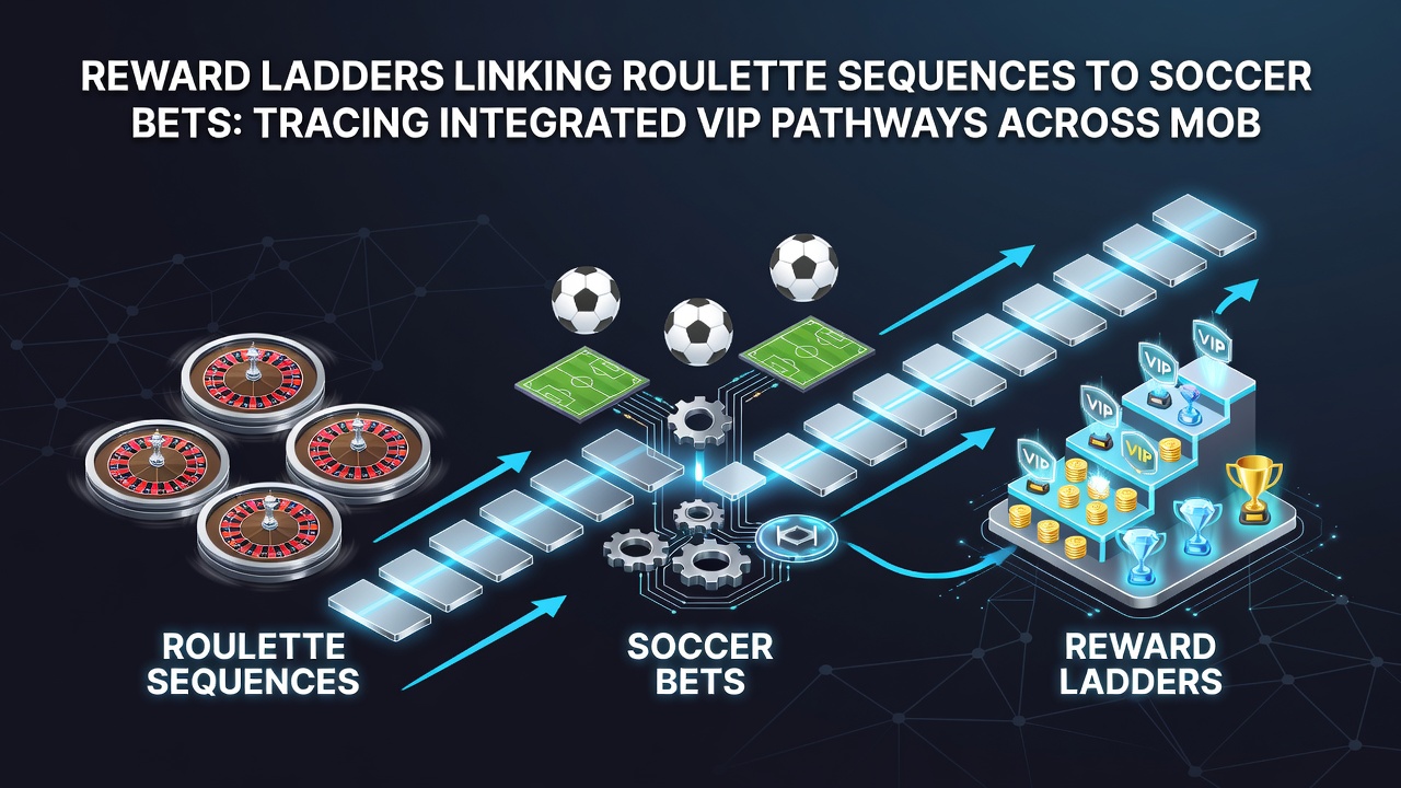 Diagram illustrating VIP tier progression connecting roulette sequences to soccer betting rewards on mobile devices