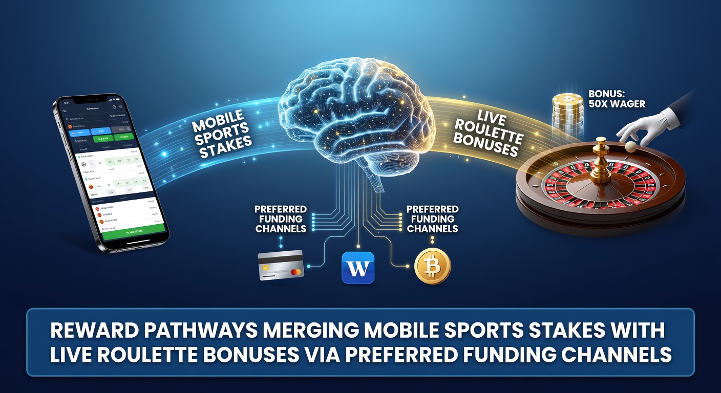 Mobile sports betting interface displaying integrated reward pathways and live roulette bonus options connected through selected funding channels