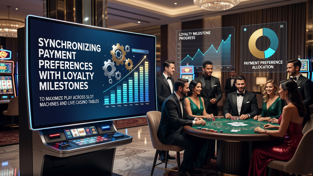 Casino payment interface showing loyalty milestone tracking across slot machines and live tables